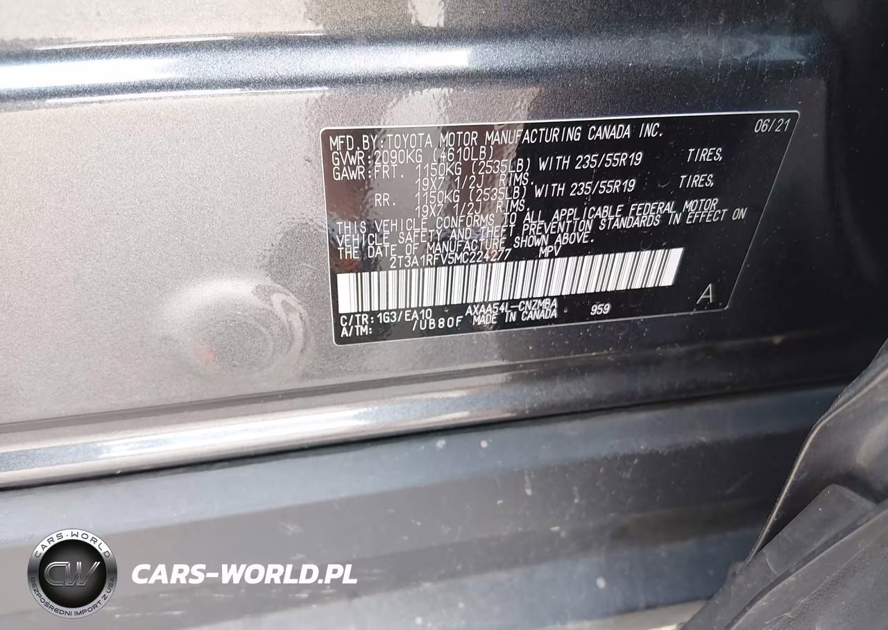 2021 Toyota Rav4 Xle Premium VIN:2T3A1RFV5MC224277 - 9