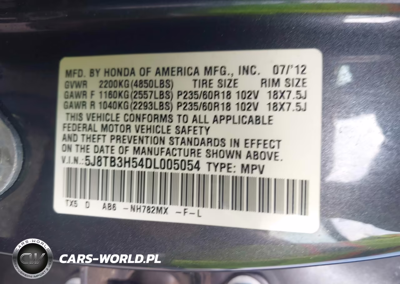 2013 Acura Rdx VIN:5J8TB3H54DL005054 - 9