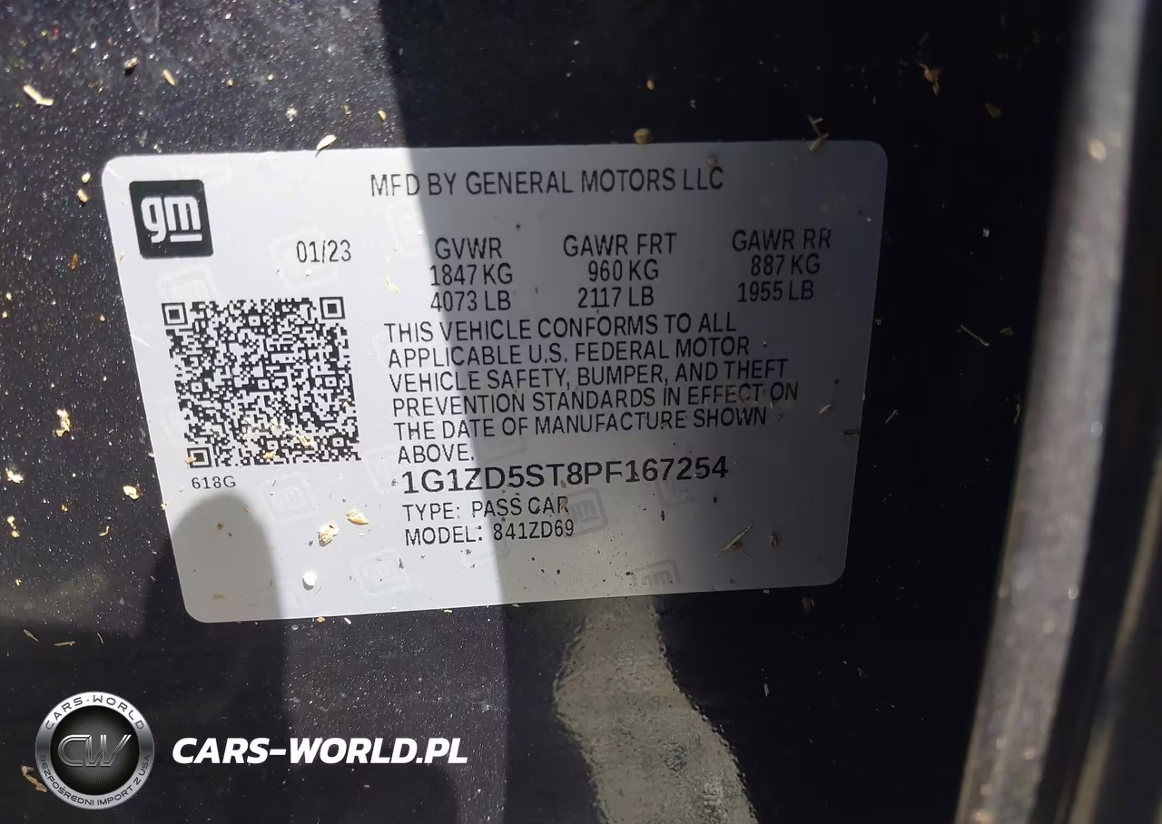 2023 Chevrolet Malibu Fwd 1Lt VIN:1G1ZD5ST8PF167254 - 9