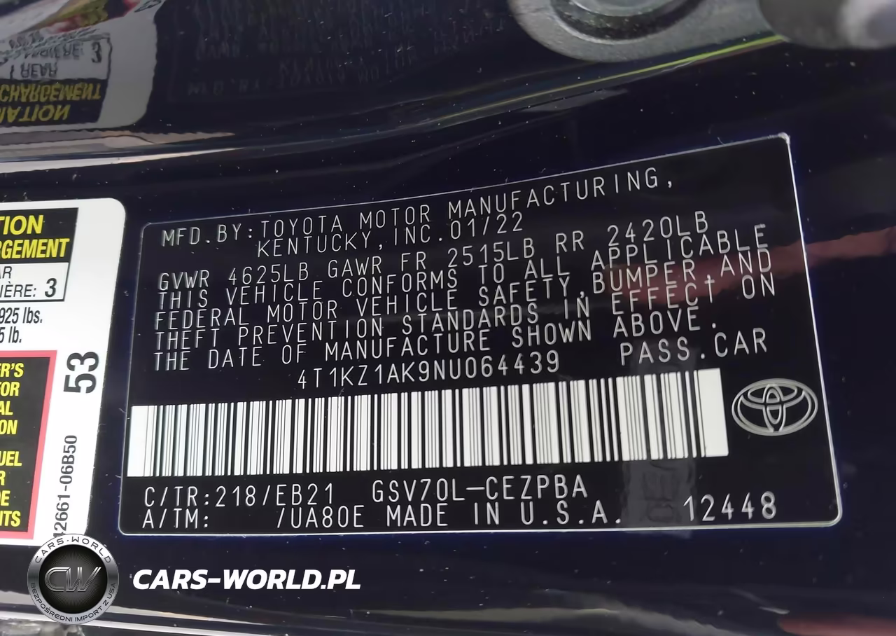 2022 Toyota Camry Trd VIN:4T1KZ1AK9NU064439 - 9