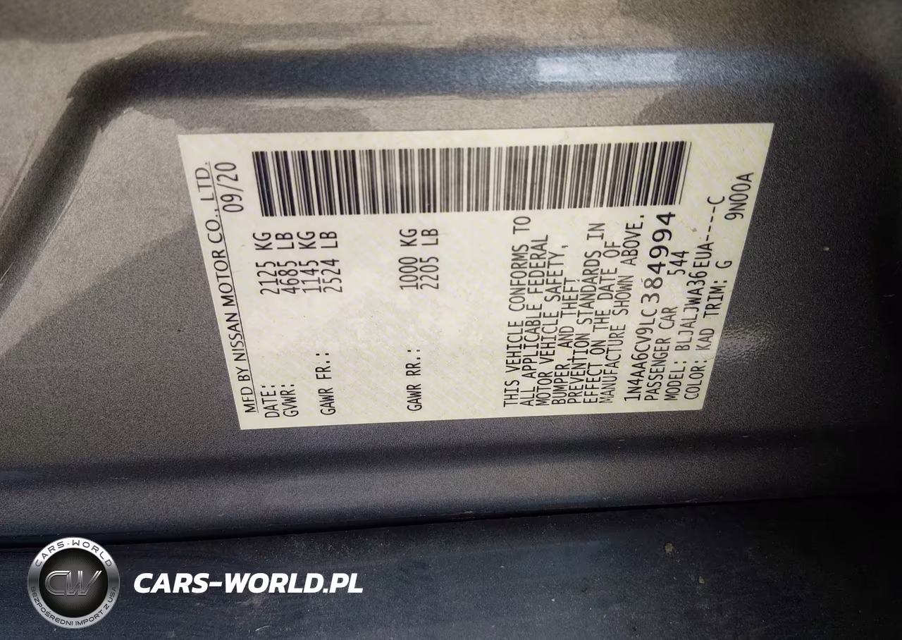 2020 Nissan Maxima Sv Xtronic Cvt VIN:1N4AA6CV9LC384994 - 9