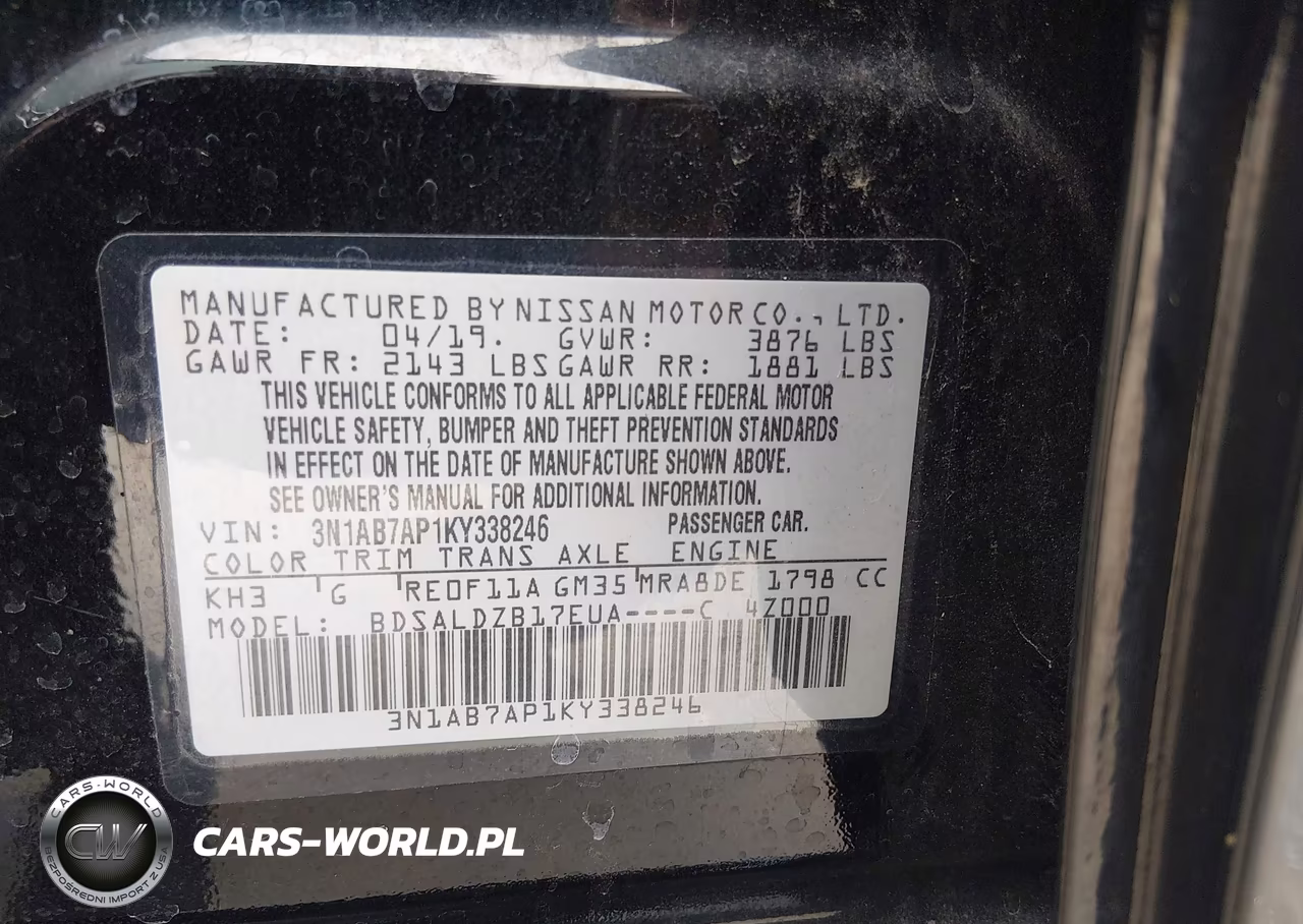 2019 Nissan Sentra Sv VIN:3N1AB7AP1KY338246 - 9