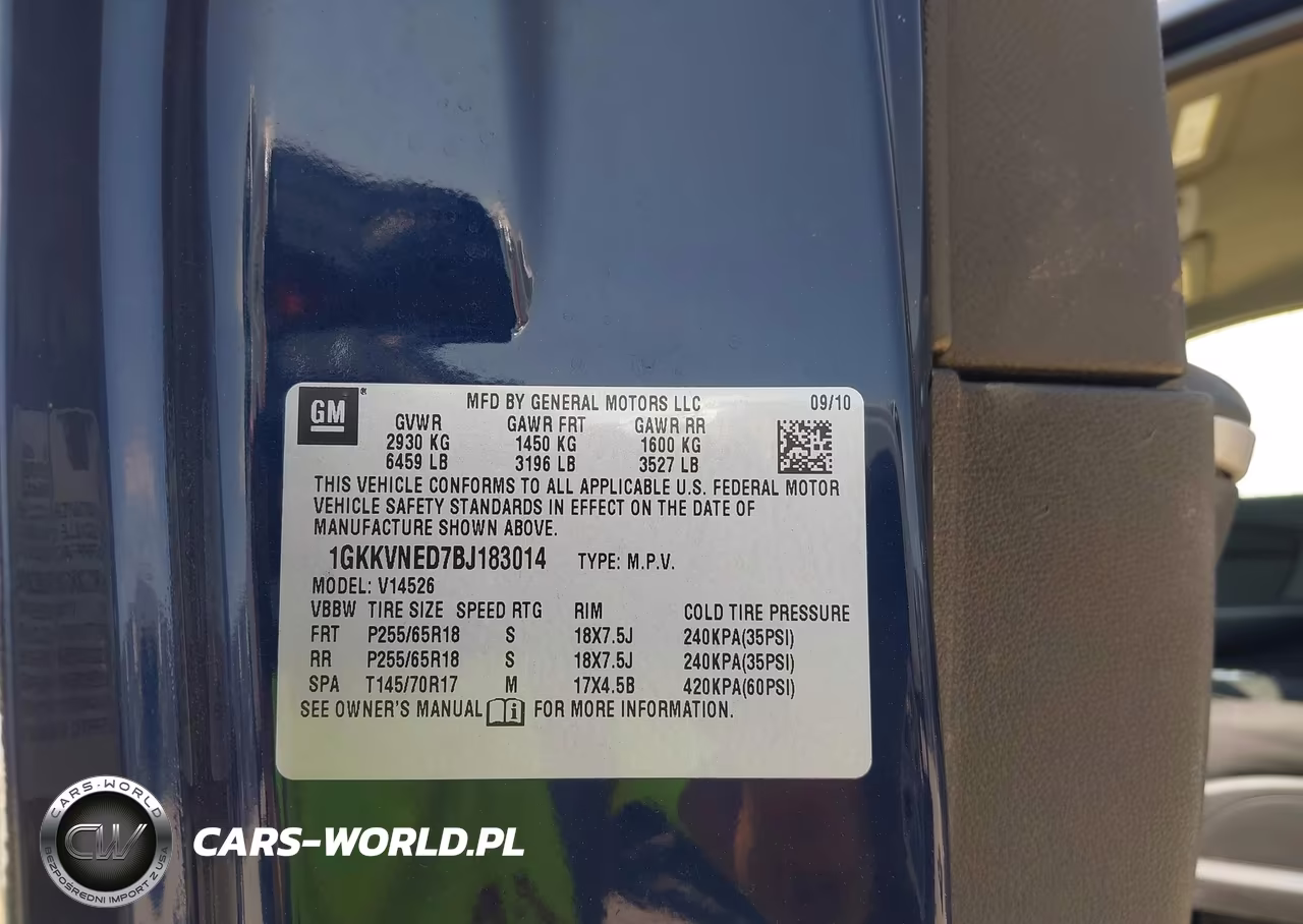 2011 GMC Acadia Sl VIN:1GKKVNED7BJ183014 - 9