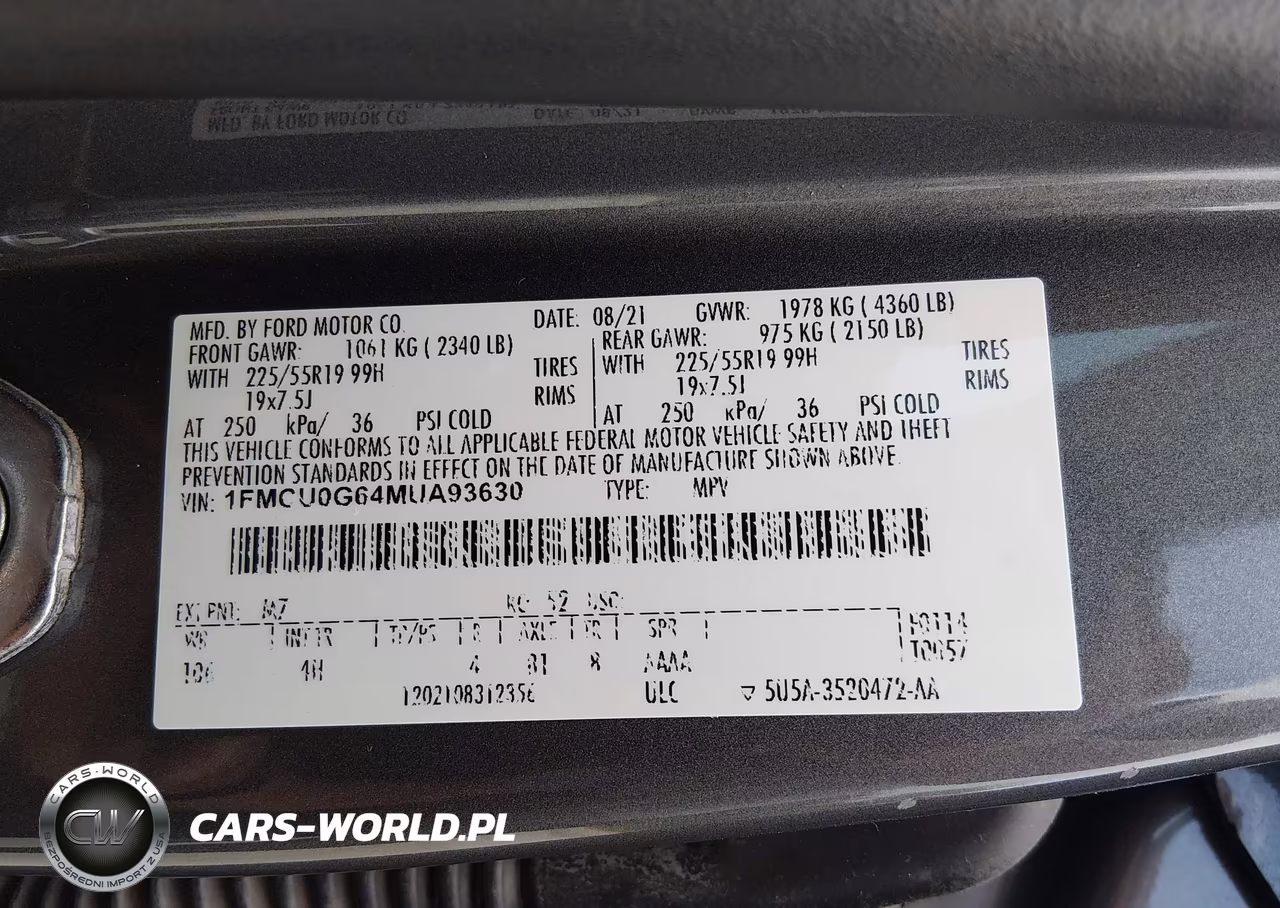2021 Ford Escape Se VIN:1FMCU0G64MUA93630 - 9