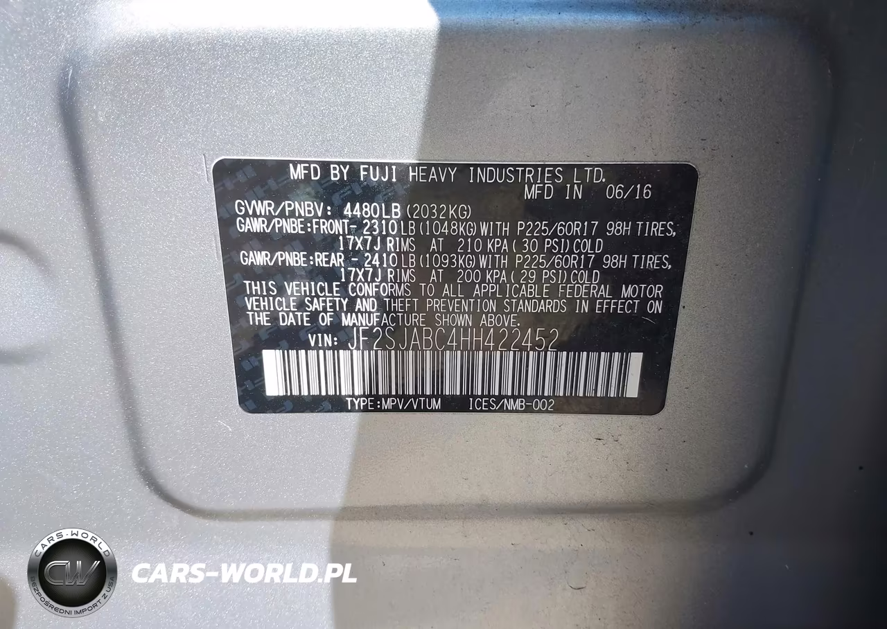 2017 Subaru Forester 2.5I VIN:JF2SJABC4HH422452 - 9