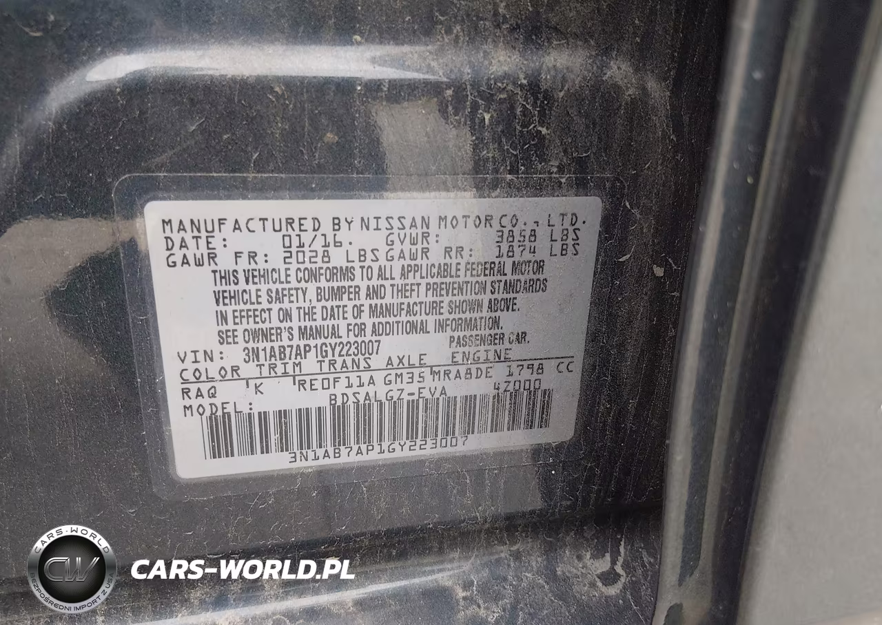 2016 Nissan Sentra Sl VIN:3N1AB7AP1GY223007 - 9