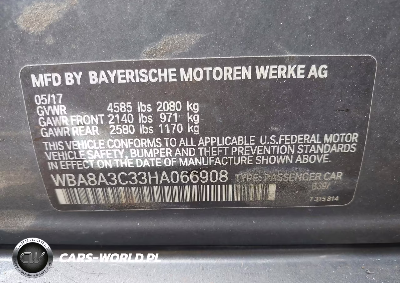 2017 BMW 320I xDrive VIN:WBA8A3C33HA066908 - 9
