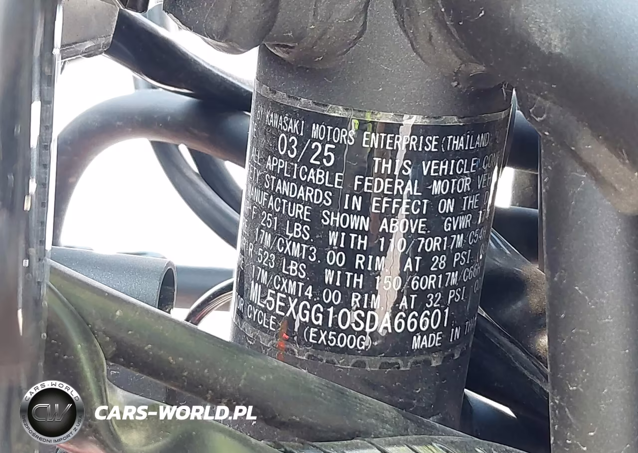 2025 Kawasaki Ex500 VIN:ML5EXGG10SDA66601 - 10