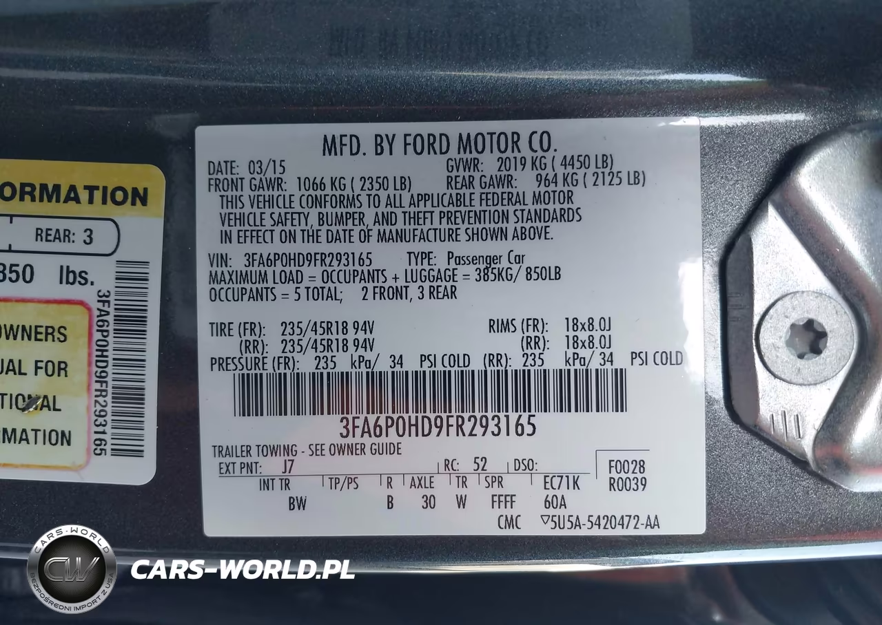 2015 Ford Fusion Se VIN:3FA6P0HD9FR293165 - 9