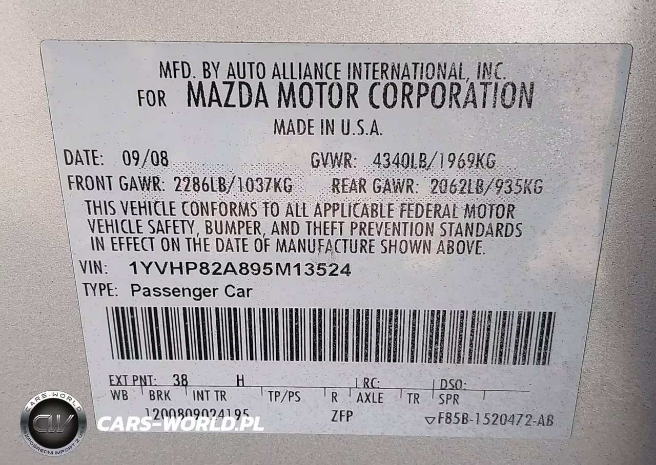 2009 Mazda Mazda6 I Touring VIN:1YVHP82A895M13524 - 9