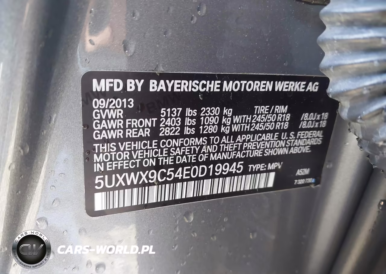 2014 BMW X3 xDrive28I VIN:5UXWX9C54E0D19945 - 9