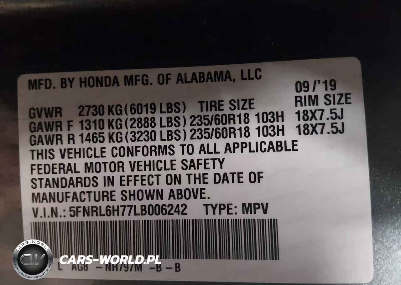 2020 Honda Odyssey Ex-L-Ex-L W-Navi Res VIN:5FNRL6H77LB006242 - 9