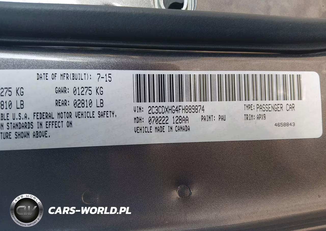 2015 Dodge Charger Sxt VIN:2C3CDXHG4FH889874 - 9
