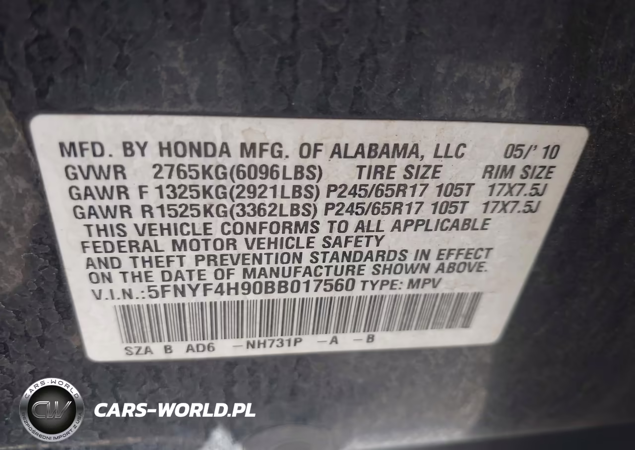 2011 Honda Pilot Touring VIN:5FNYF4H90BB017560 - 9