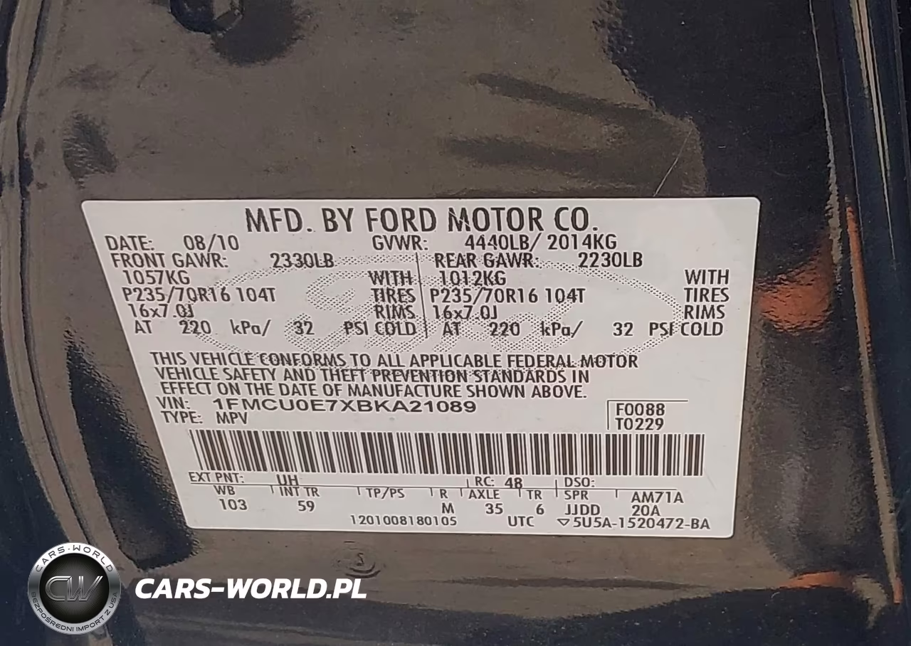 2011 Ford Escape Limited VIN:1FMCU0E7XBKA21089 - 9