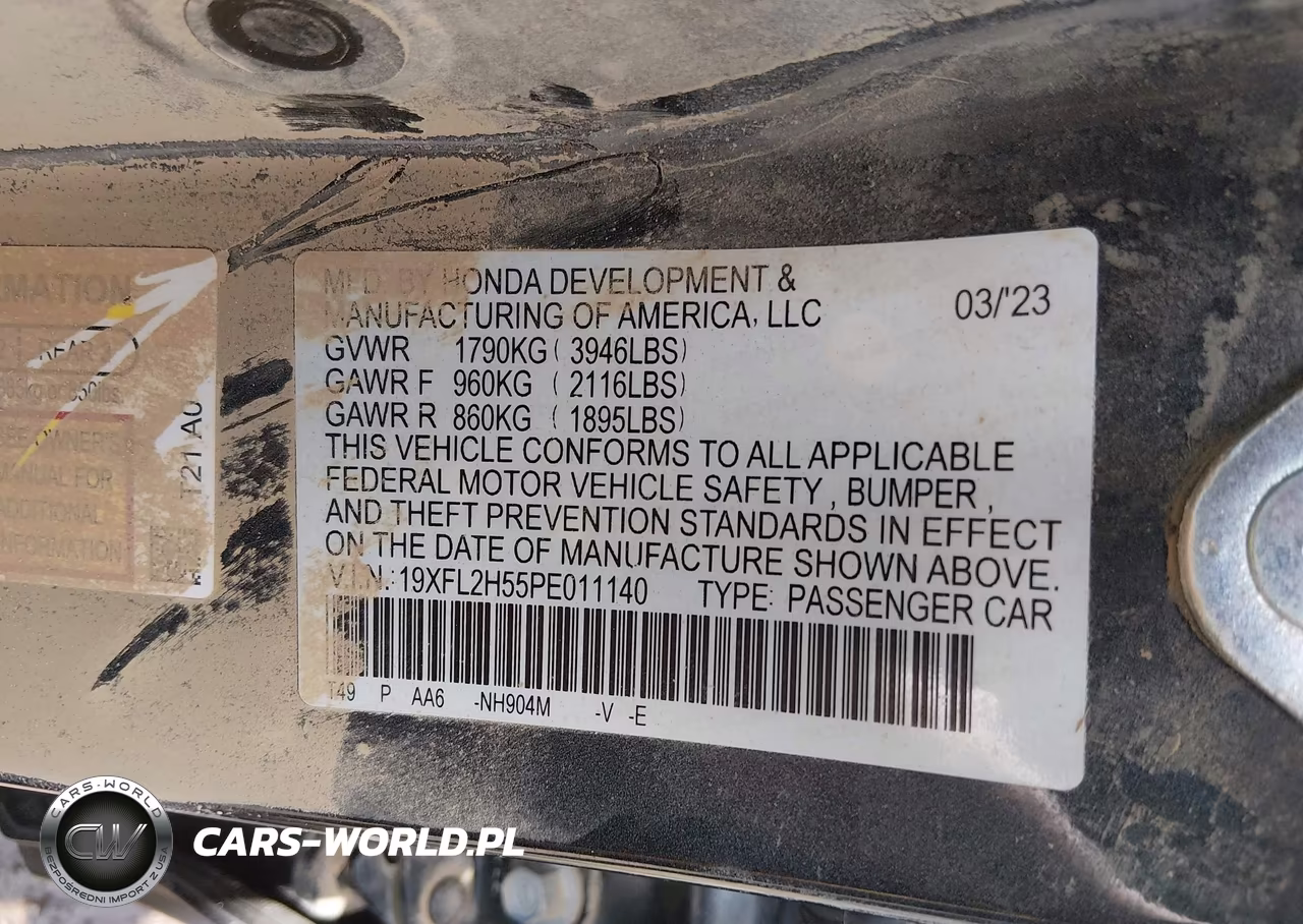 2023 Honda Civic Lx VIN:19XFL2H55PE011140 - 9