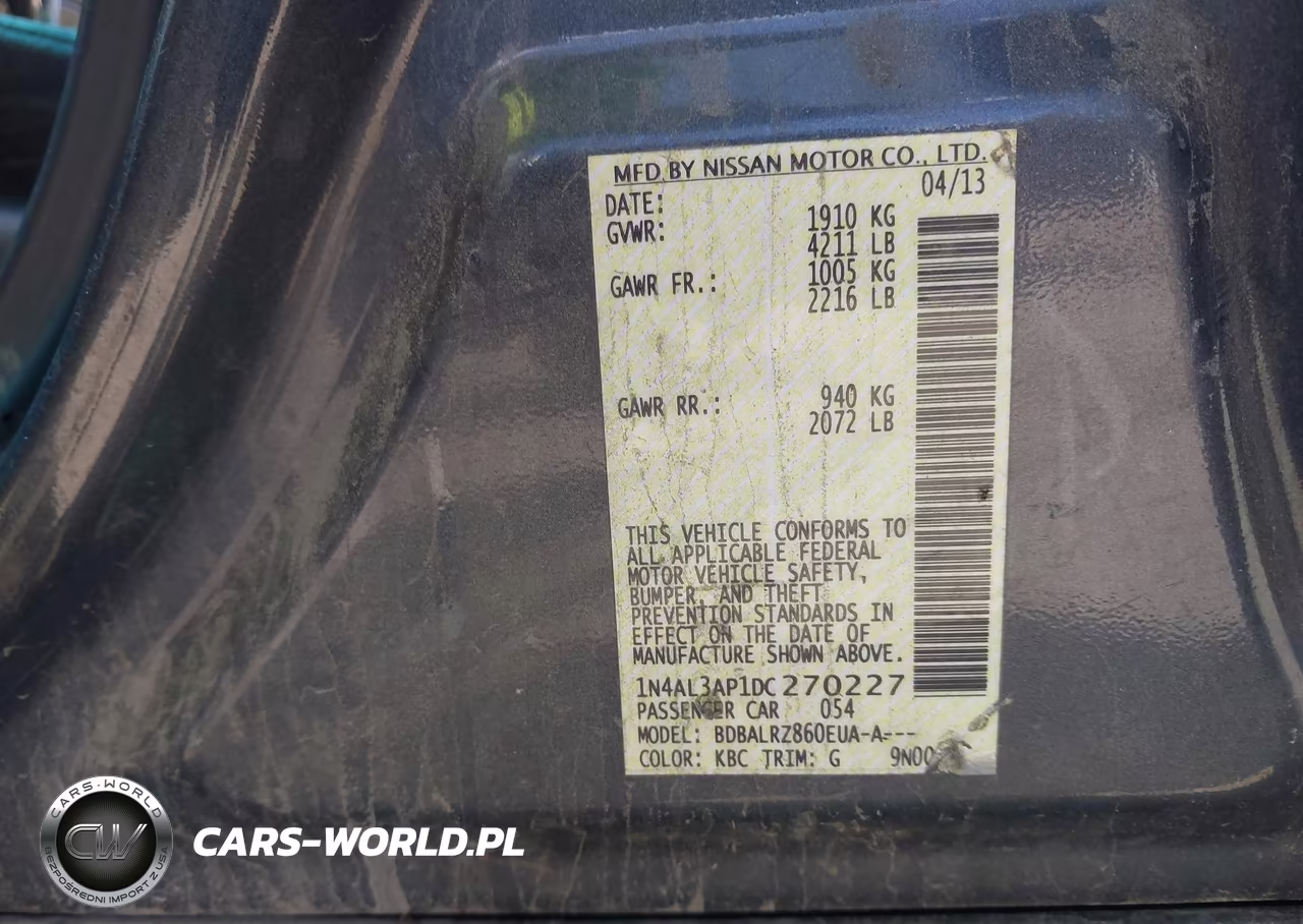 2013 Nissan Altima 2.5 S VIN:1N4AL3AP1DC270227 - 9