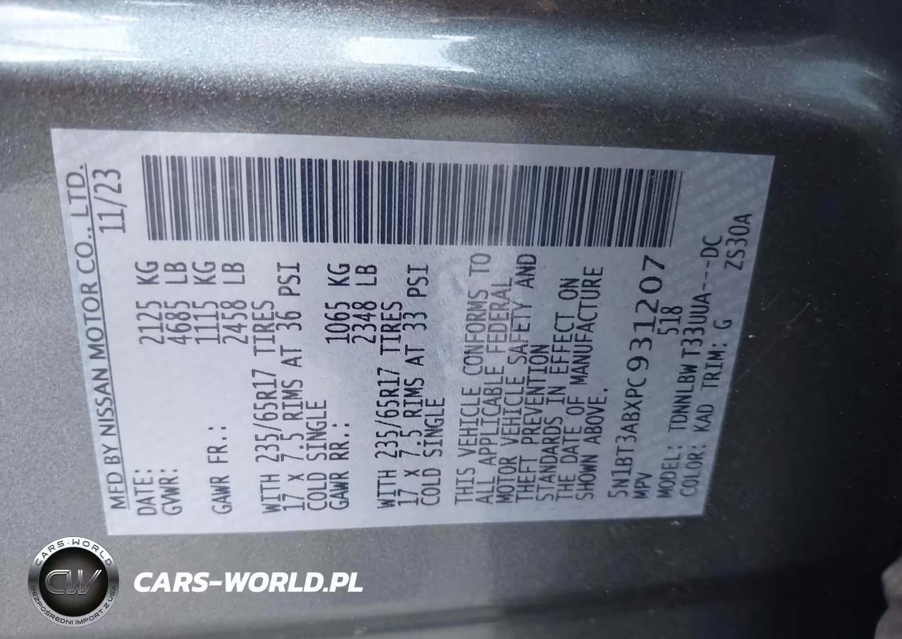 2023 Nissan Rogue S Intelligent Awd VIN:5N1BT3ABXPC931207 - 9