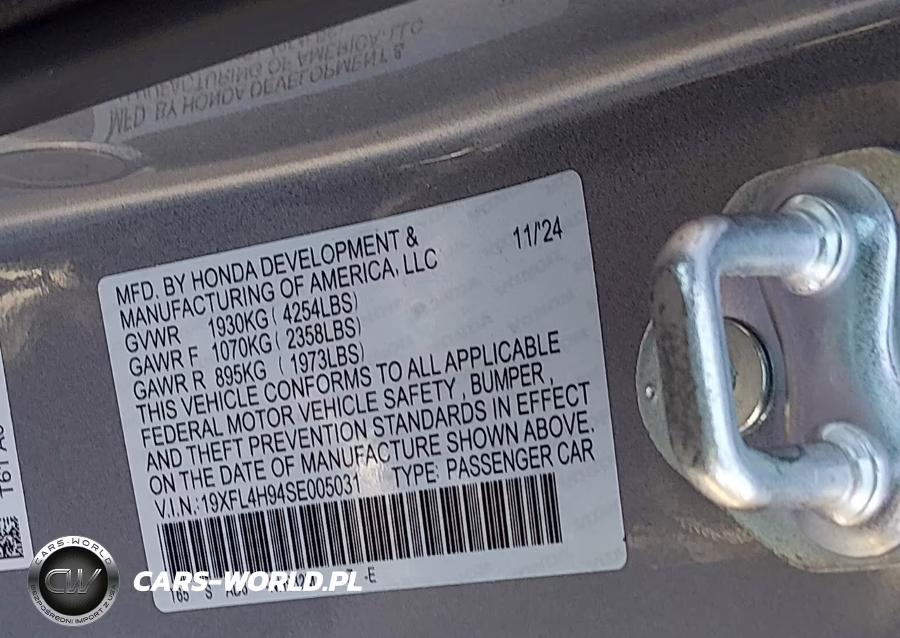 2025 Honda Civic Hybrid Sport Touring VIN:19XFL4H94SE005031 - 9