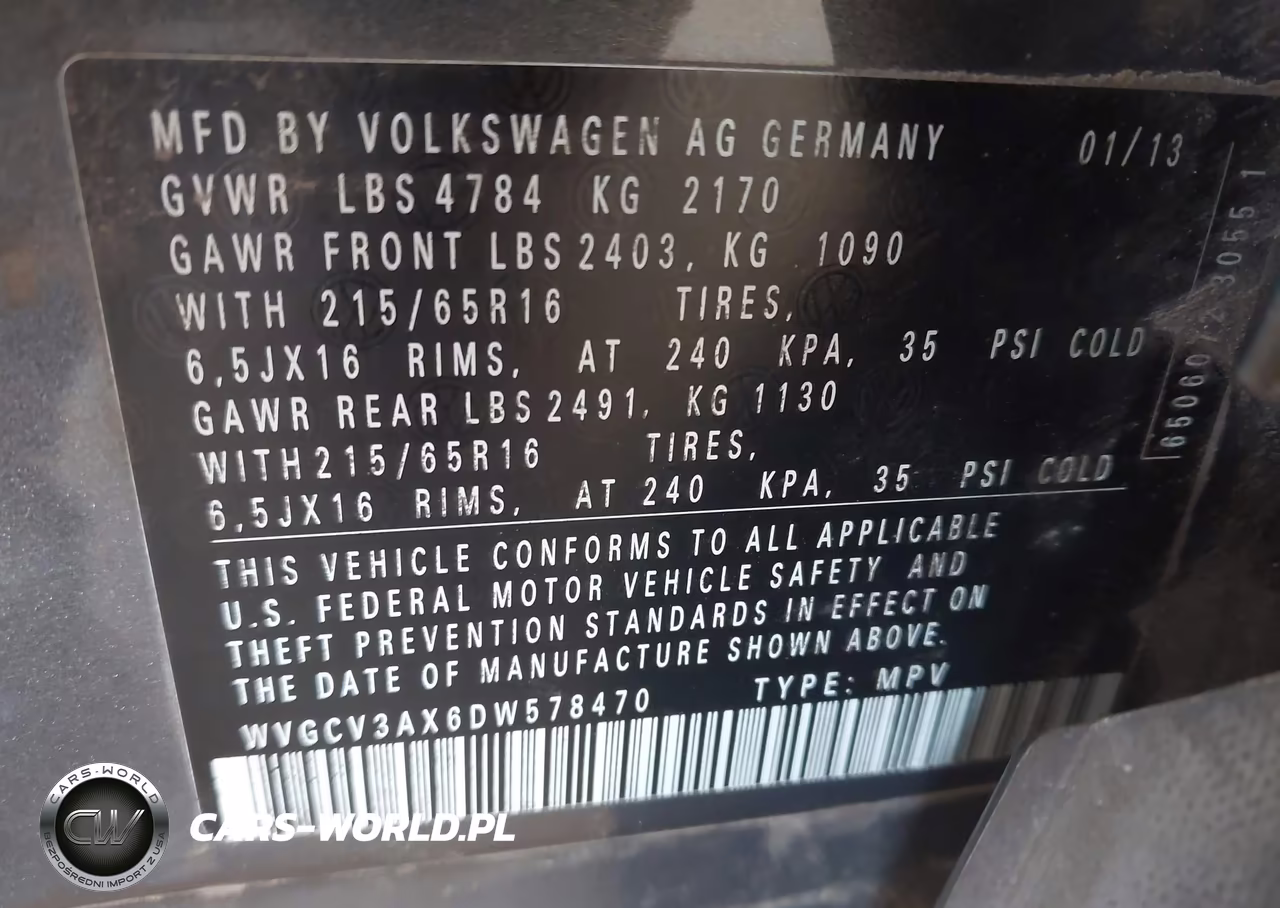 2013 Volkswagen Tiguan S VIN:WVGCV3AX6DW578470 - 9