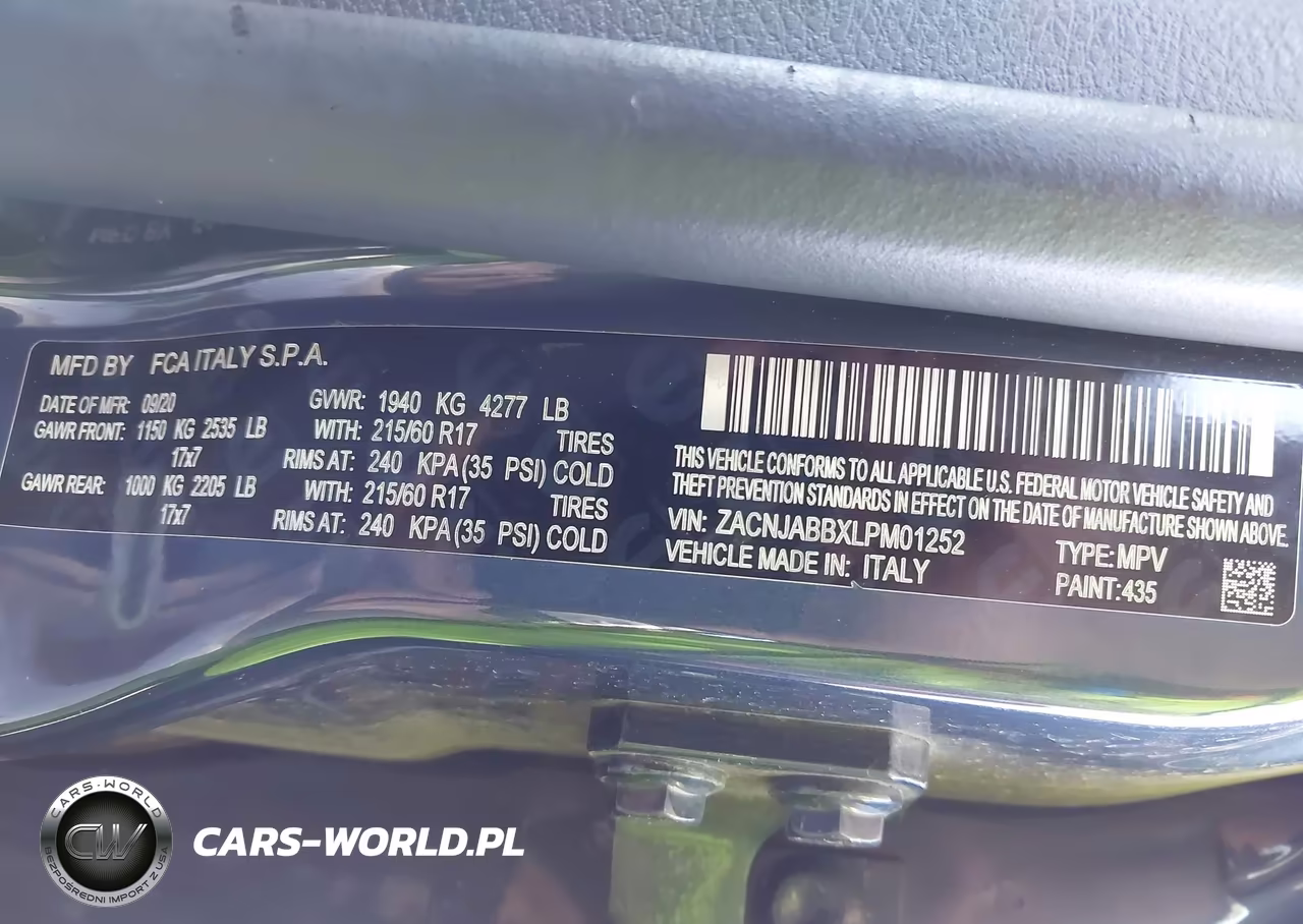 2020 Jeep Renegade Latitude Fwd VIN:ZACNJABBXLPM01252 - 9