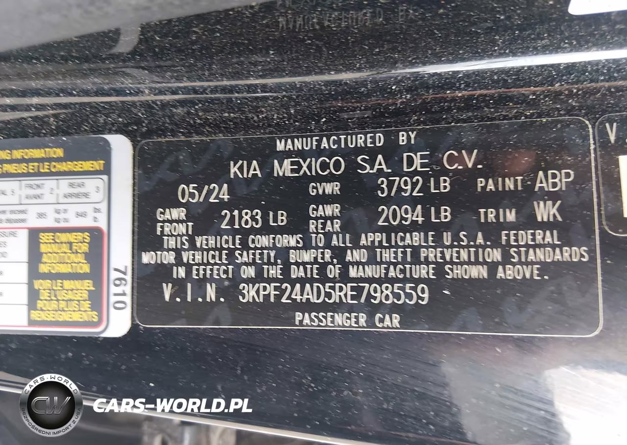 2024 Kia Forte Lxs VIN:3KPF24AD5RE798559 - 9