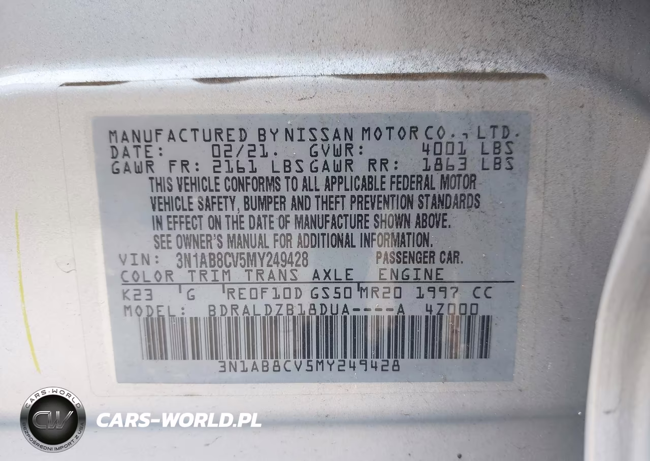 2021 Nissan Sentra Sv Xtronic Cvt VIN:3N1AB8CV5MY249428 - 9