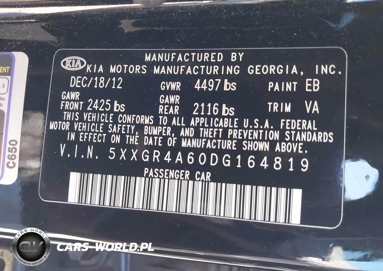 2013 Kia Optima Sx VIN:5XXGR4A60DG164819 - 9