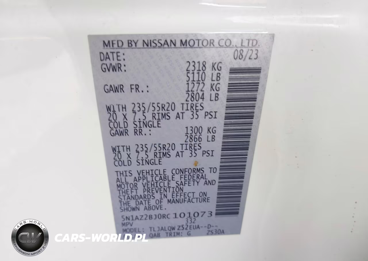 2024 Nissan Murano Sv Fwd VIN:5N1AZ2BJ0RC101073 - 9