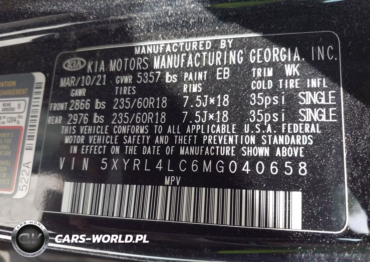 2021 Kia Sorento S VIN:5XYRL4LC6MG040658 - 9