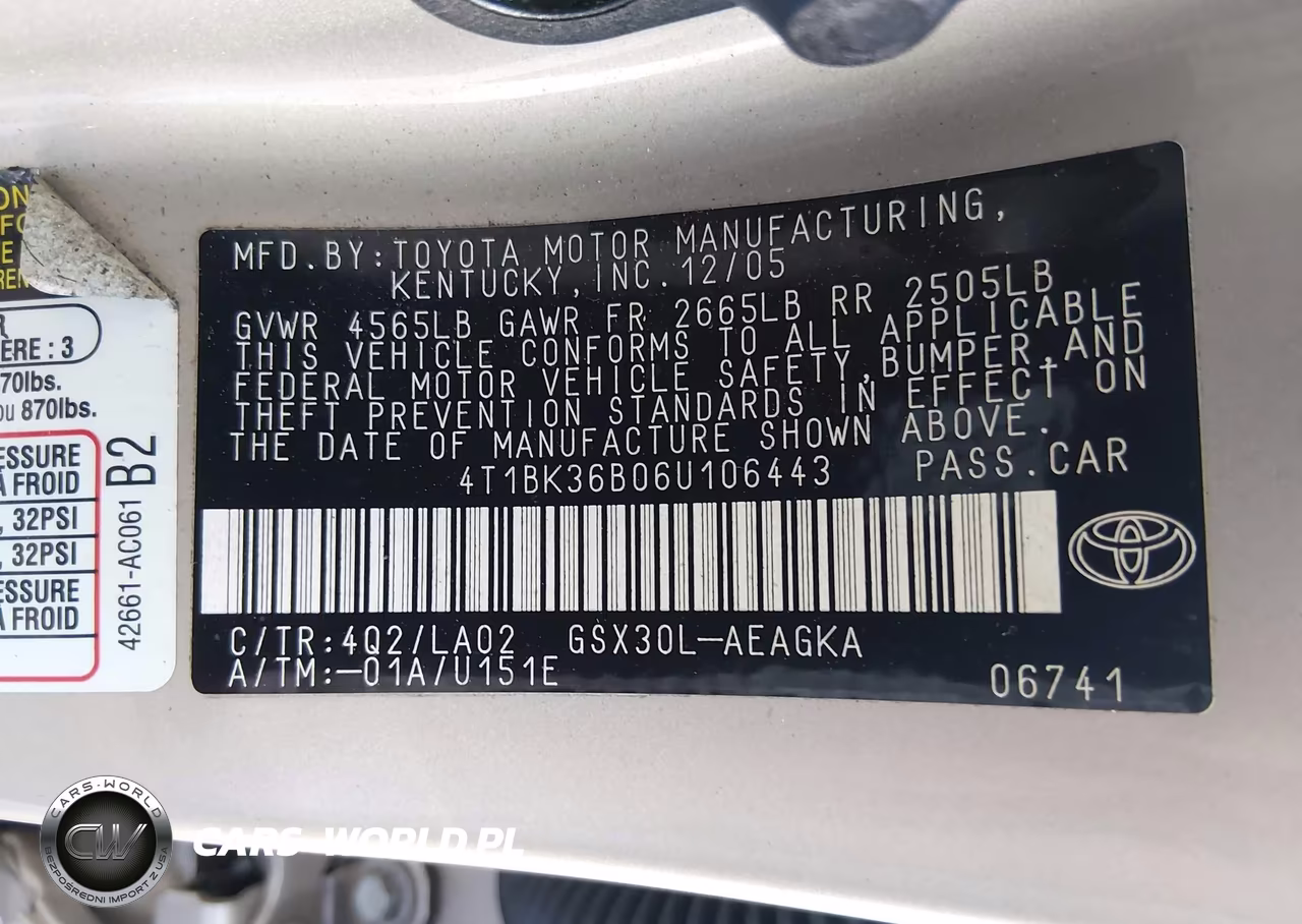 2006 Toyota Avalon Xls VIN:4T1BK36B06U106443 - 9