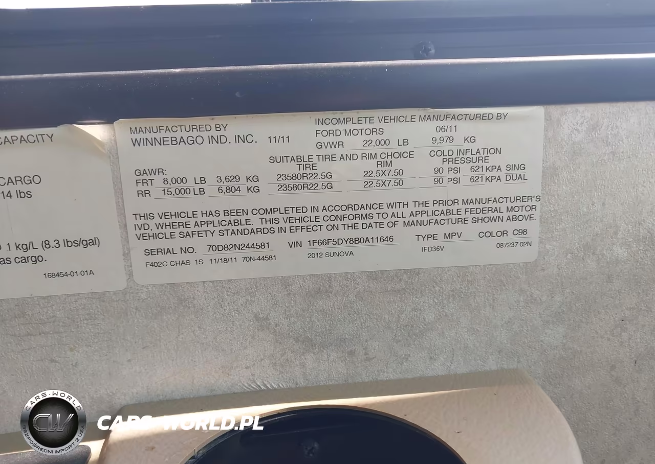 2011 Ford F53 VIN:1F66F5DY8B0A11646 - 9
