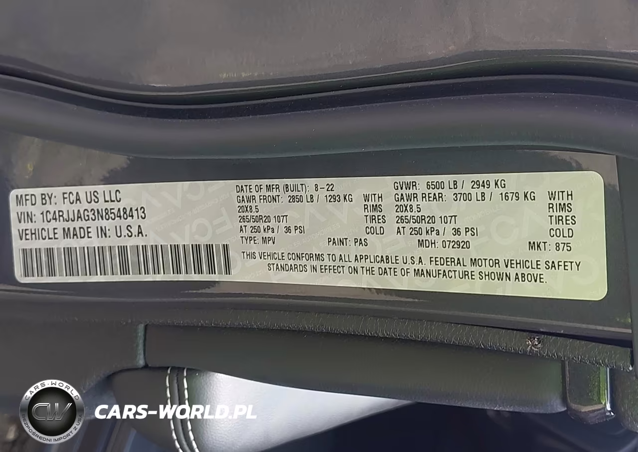 2022 Jeep Grand Cherokee L Altitude 4X2 VIN:1C4RJJAG3N8548413 - 9
