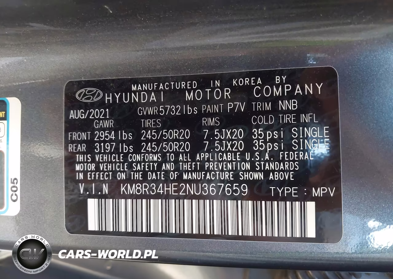 2022 Hyundai Palisade Sel VIN:KM8R34HE2NU367659 - 9