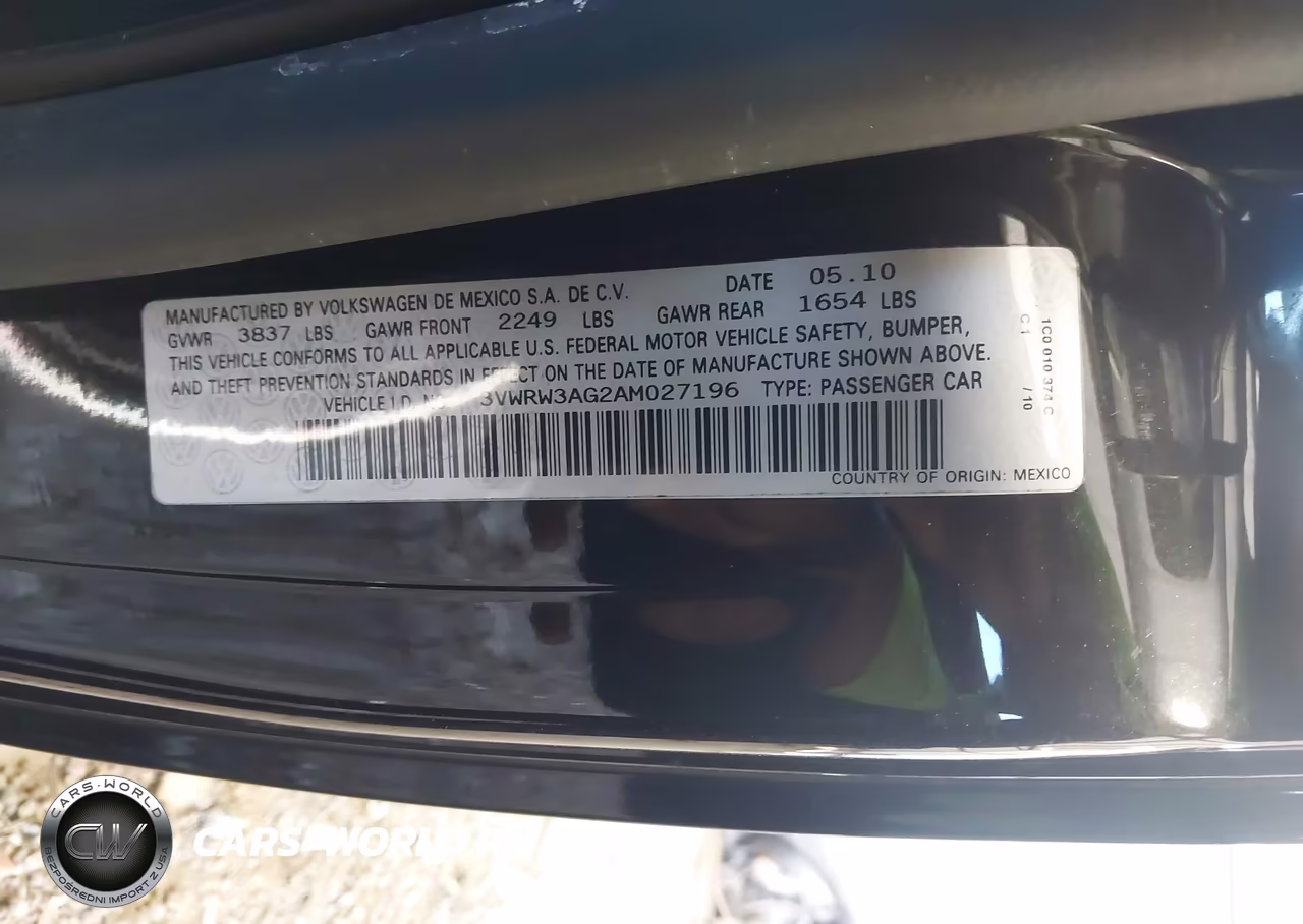 2010 Volkswagen New Beetle 2.5L VIN:3VWRW3AG2AM027196 - 9