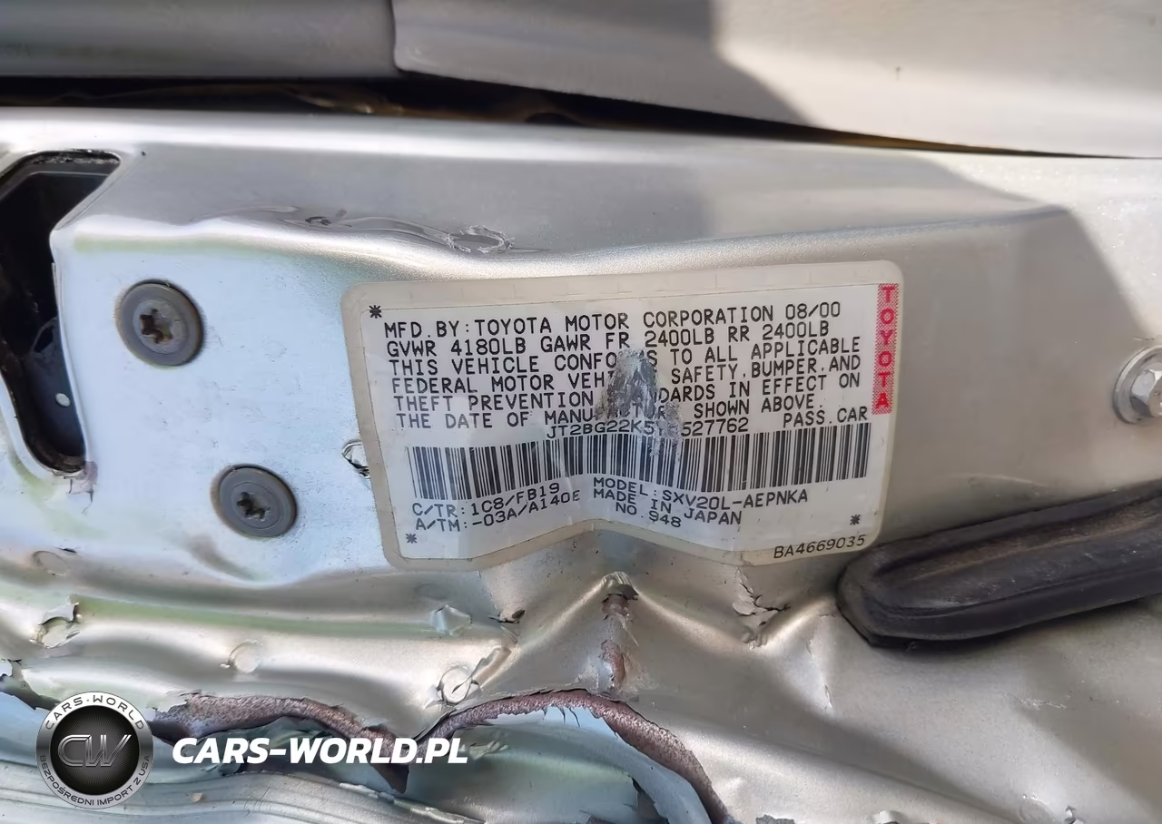 2000 Toyota Camry Le VIN:JT2BG22K5Y0527762 - 9