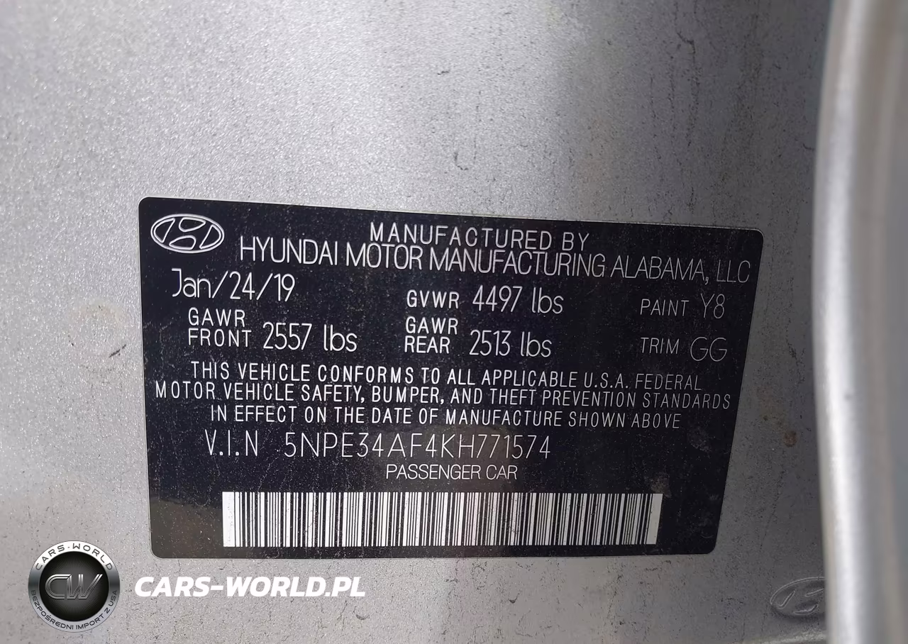 2019 Hyundai Sonata Limited VIN:5NPE34AF4KH771574 - 9