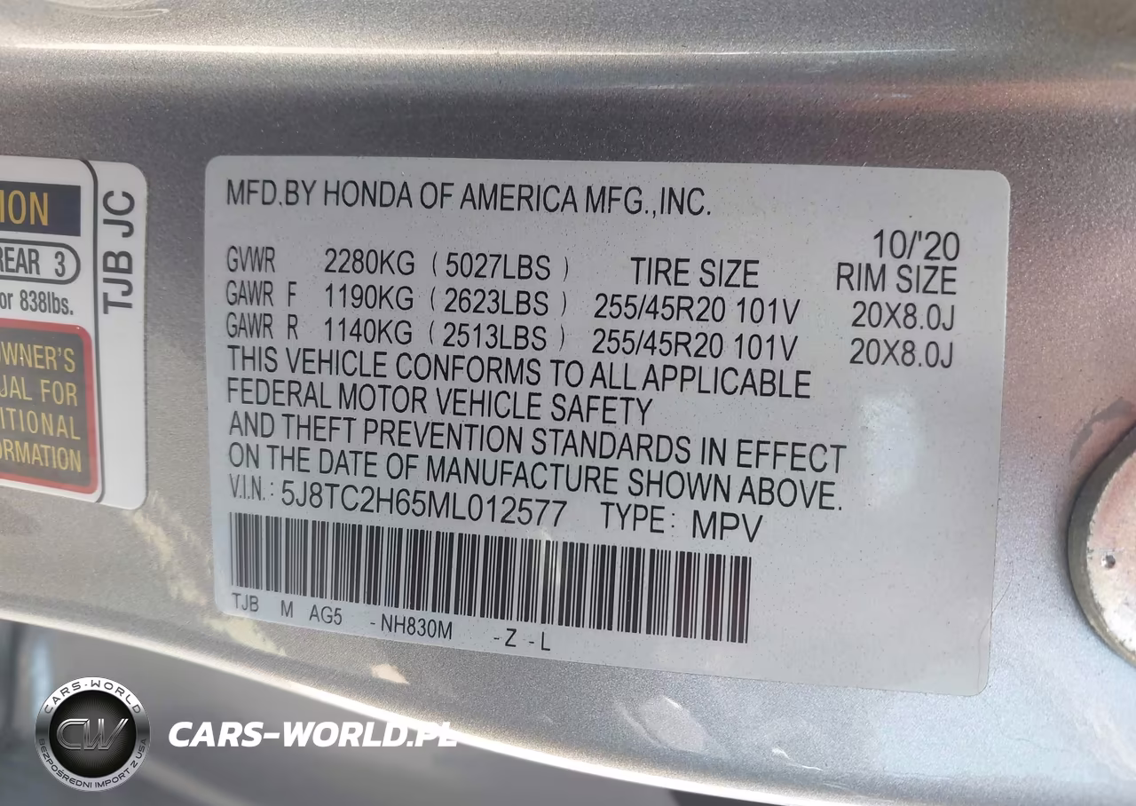 2021 Acura Rdx A-Spec Package VIN:5J8TC2H65ML012577 - 9