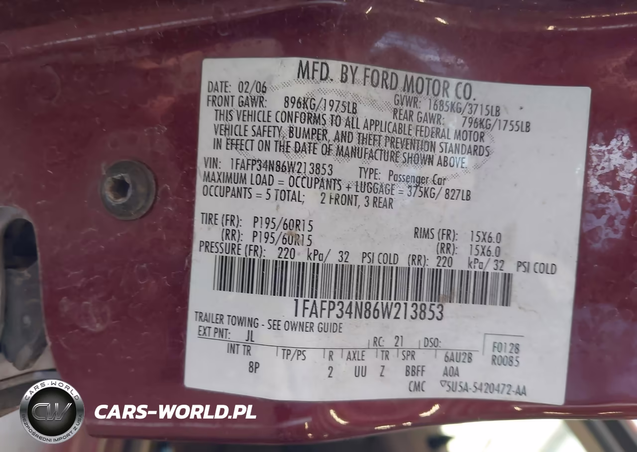 2006 Ford Focus Zx4 VIN:1FAFP34N86W213853 - 9