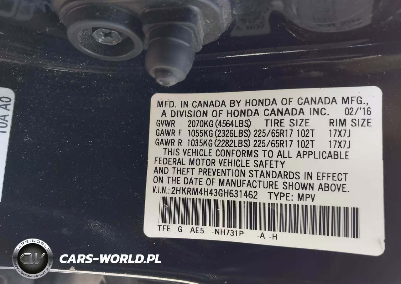 2016 Honda Cr-V Se VIN:2HKRM4H43GH631462 - 9