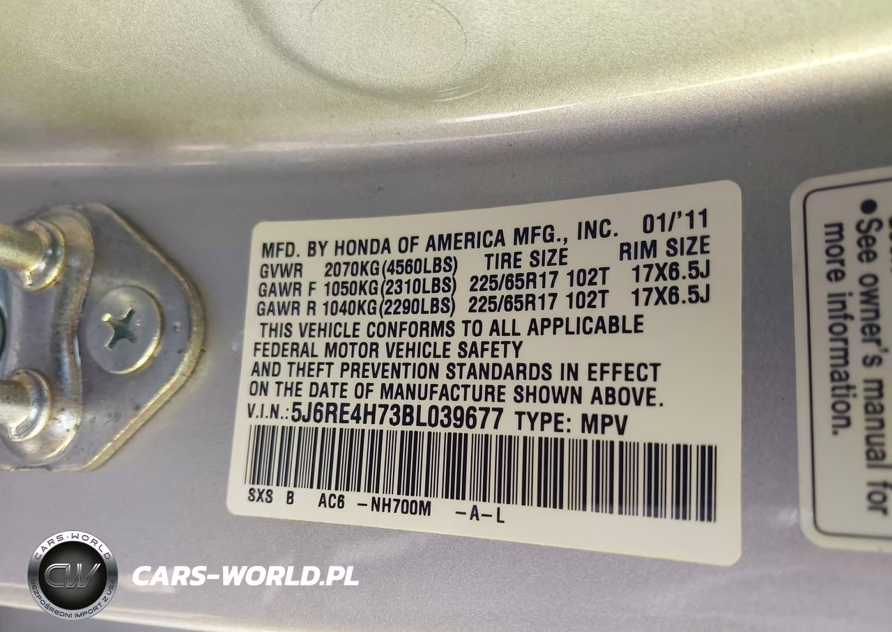 2011 Honda Cr-V Ex-L VIN:5J6RE4H73BL039677 - 9