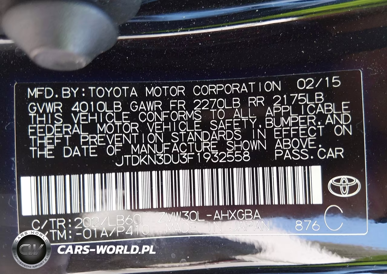 2015 Toyota Prius Five VIN:JTDKN3DU3F1932558 - 9