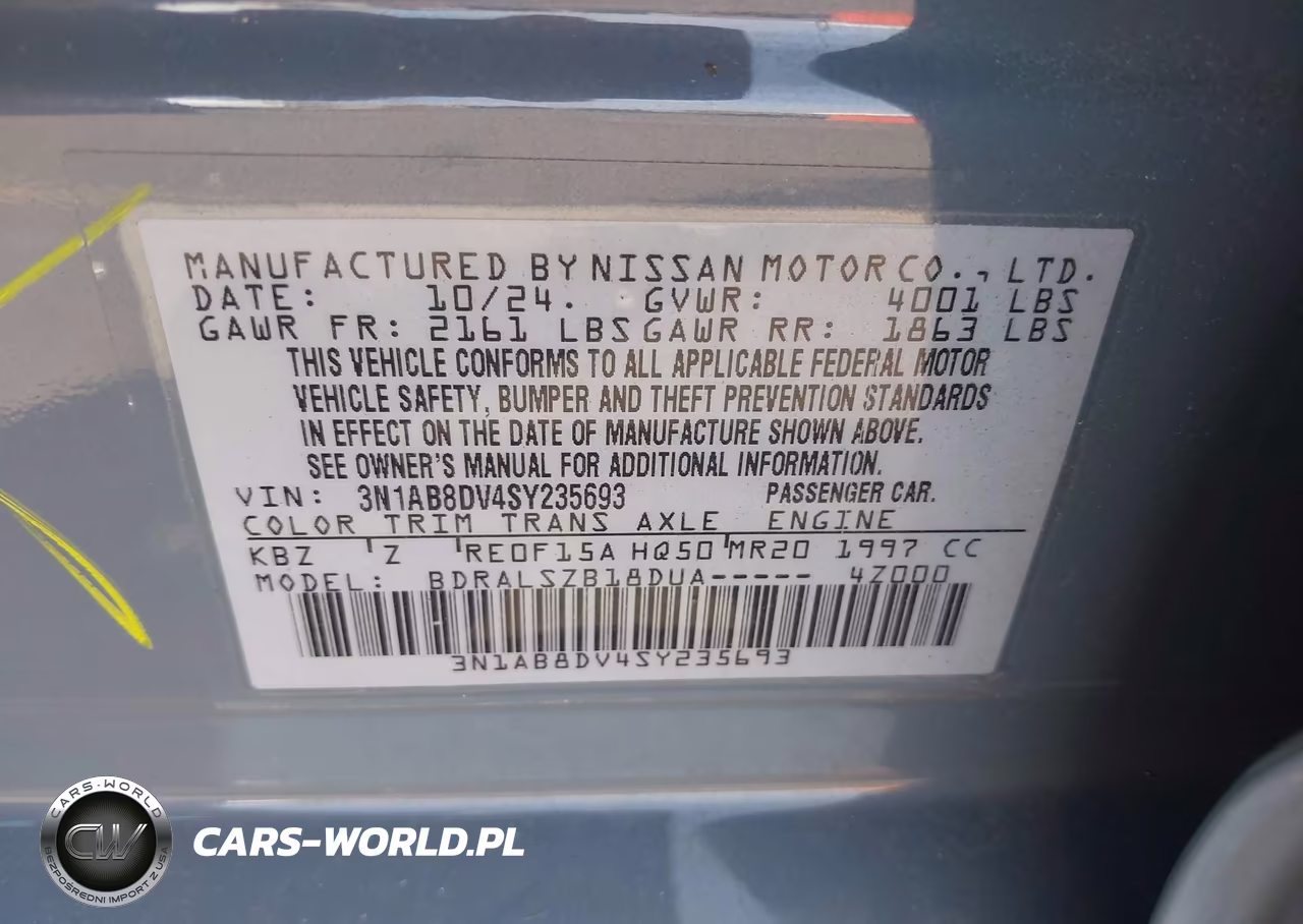 2025 Nissan Sentra Sr VIN:3N1AB8DV4SY235693 - 9