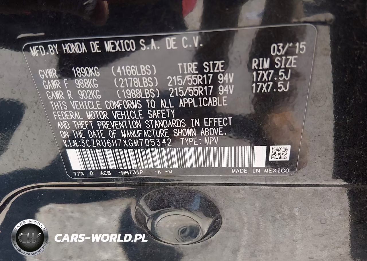 2016 Honda Hr-V Ex-L VIN:3CZRU6H7XGM705342 - 9