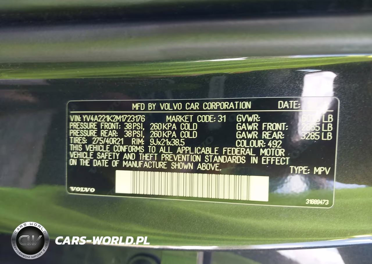 2021 Volvo Xc90 T6 Momentum 6 Passenger VIN:YV4A221K2M1723176 - 9