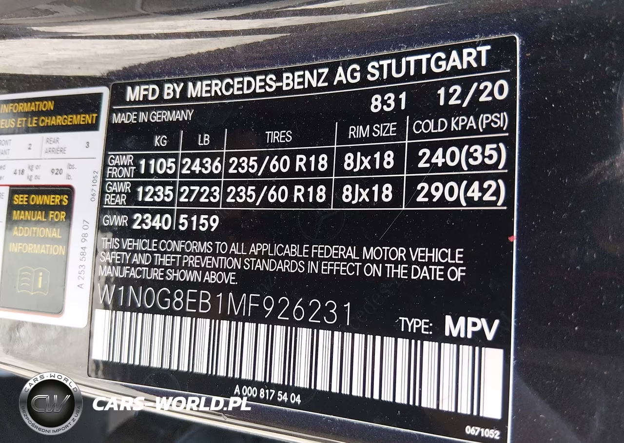 2021 Mercedes-Benz Glc 300 4Matic Suv VIN:W1N0G8EB1MF926231 - 9
