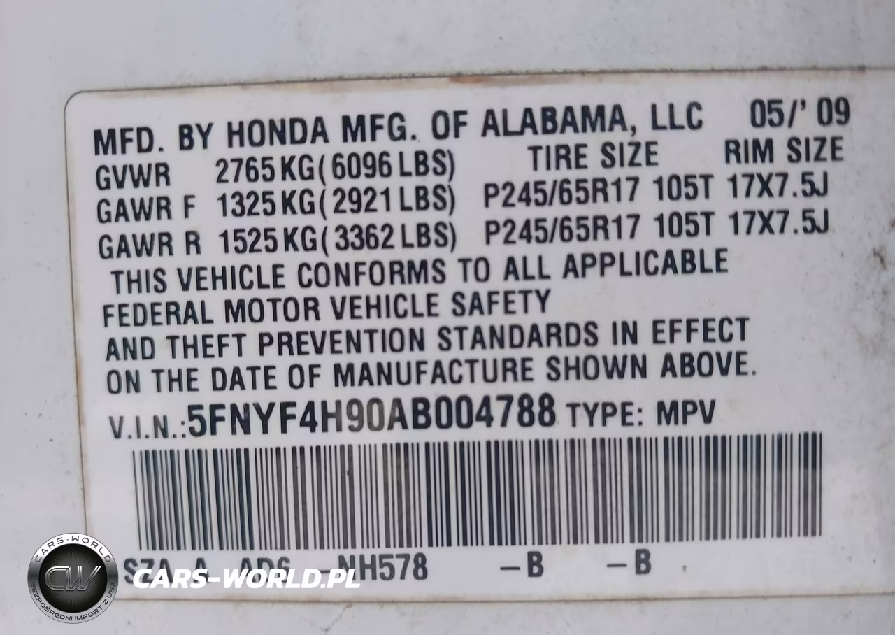 2010 Honda Pilot Touring VIN:5FNYF4H90AB004788 - 9