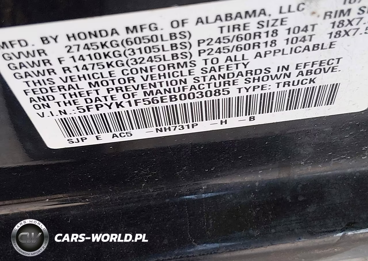 2014 Honda Ridgeline Rtl VIN:5FPYK1F56EB003085 - 9