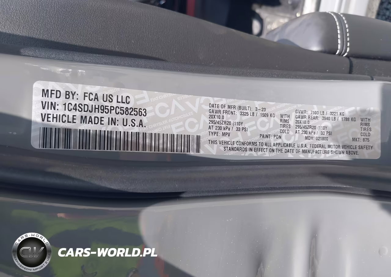 2023 Dodge Durango Srt Hellcat Premium Awd VIN:1C4SDJH95PC582563 - 9