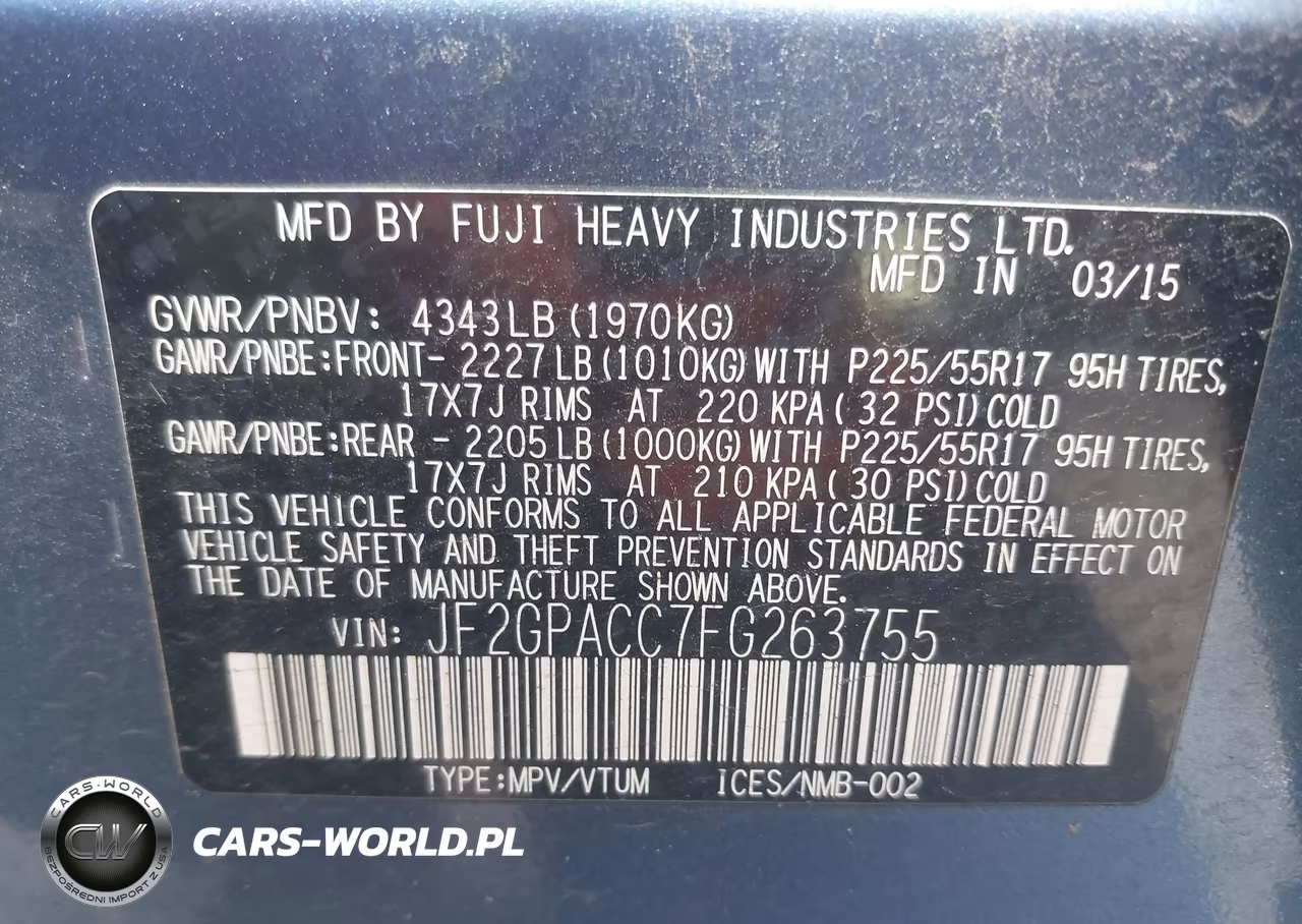 2015 Subaru Xv Crosstrek 2.0I Premium VIN:JF2GPACC7FG263755 - 9
